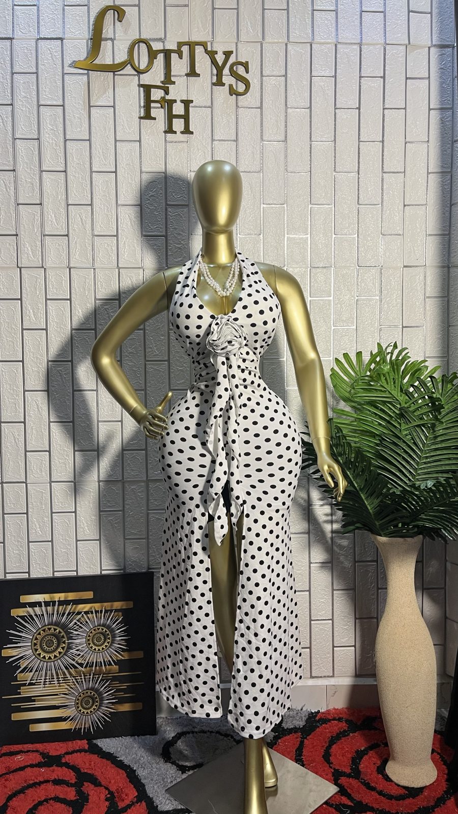 The POLKA ROSE Halter Tie Dress