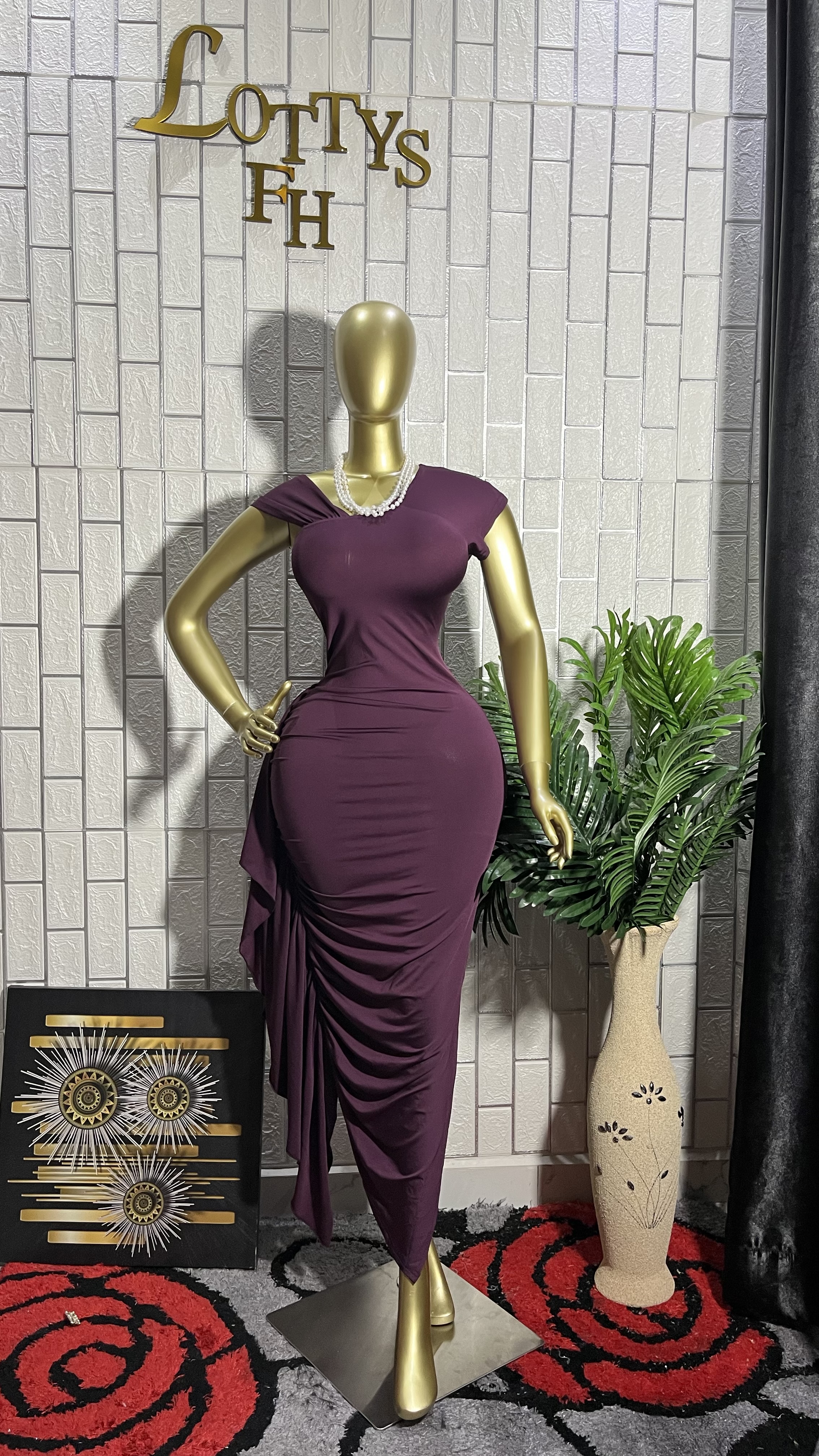 The PLUM GODDESS Draped Dress