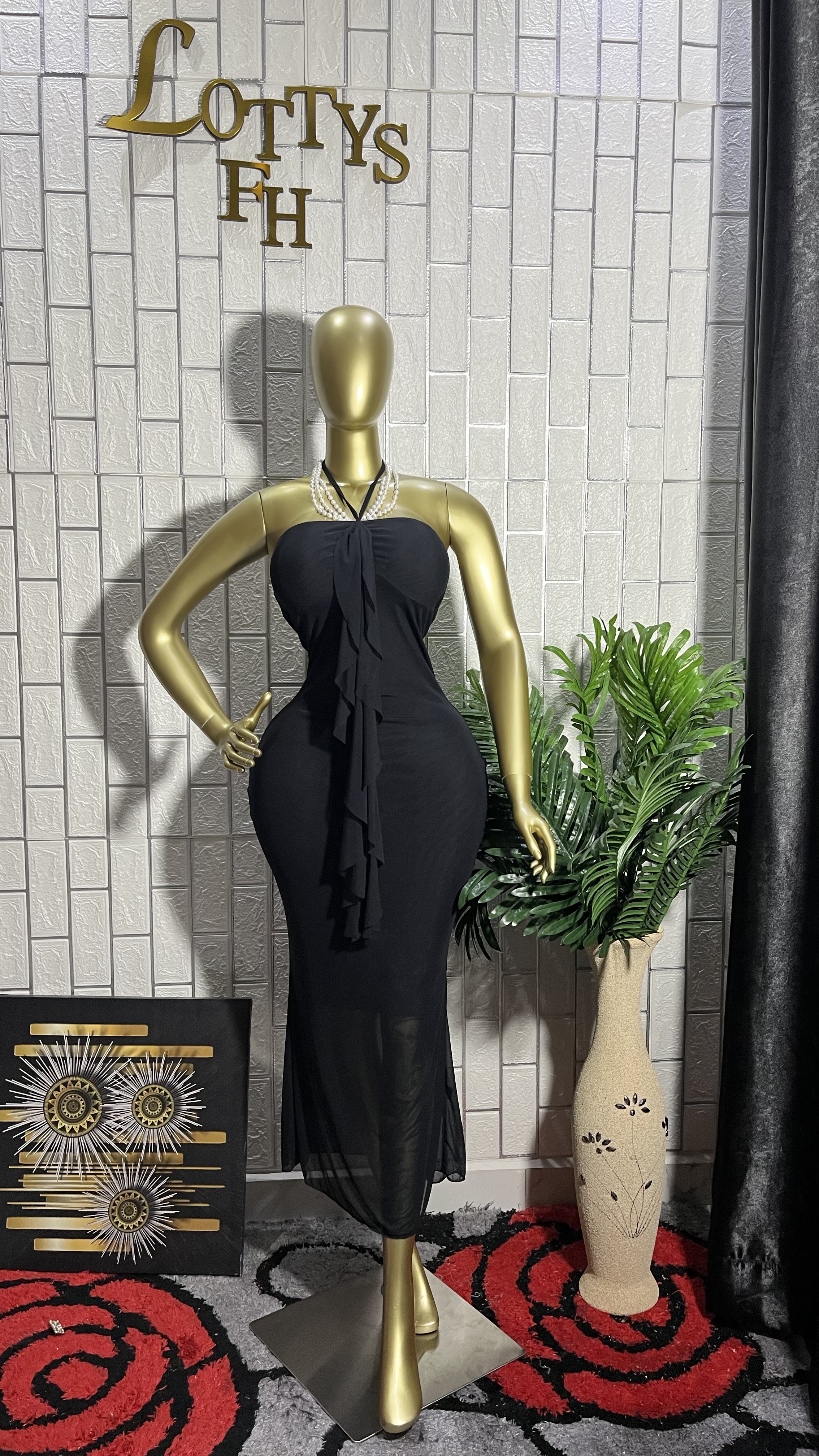 The black tie temptress maxi