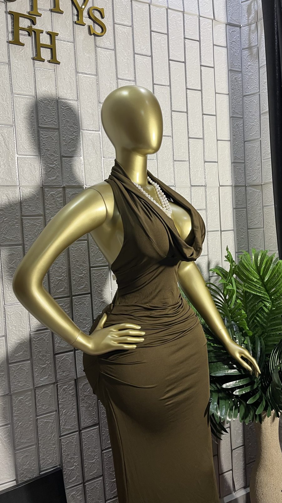 The olive goddess maxi dress