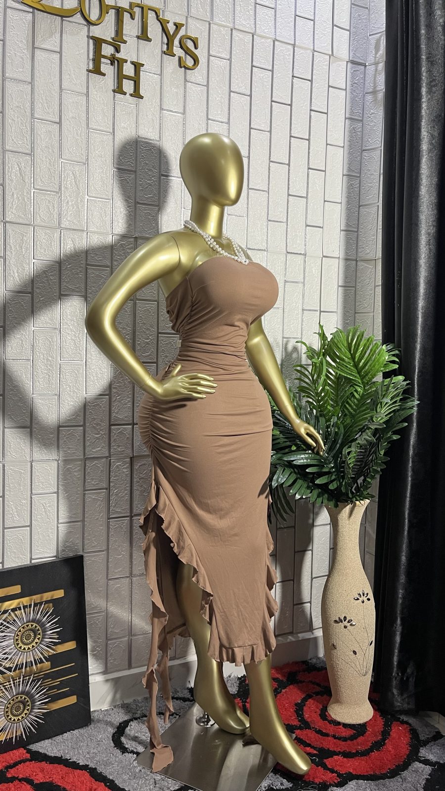 The COCOA FRILL Tube Slit Dress