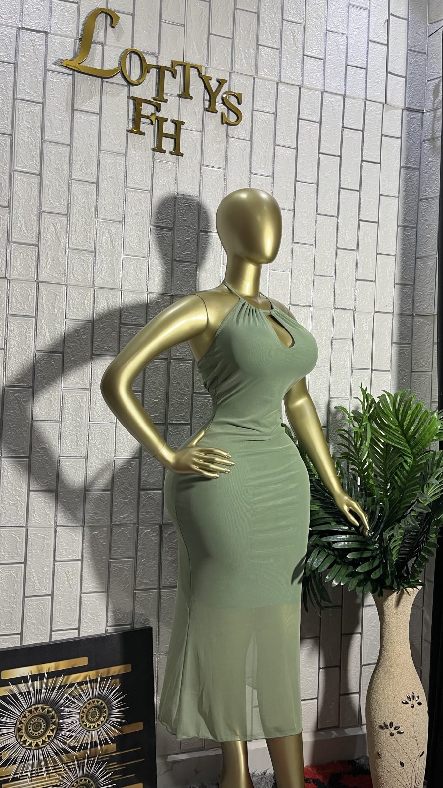 The SAGE GODDESS Keyhole Halter Midi
