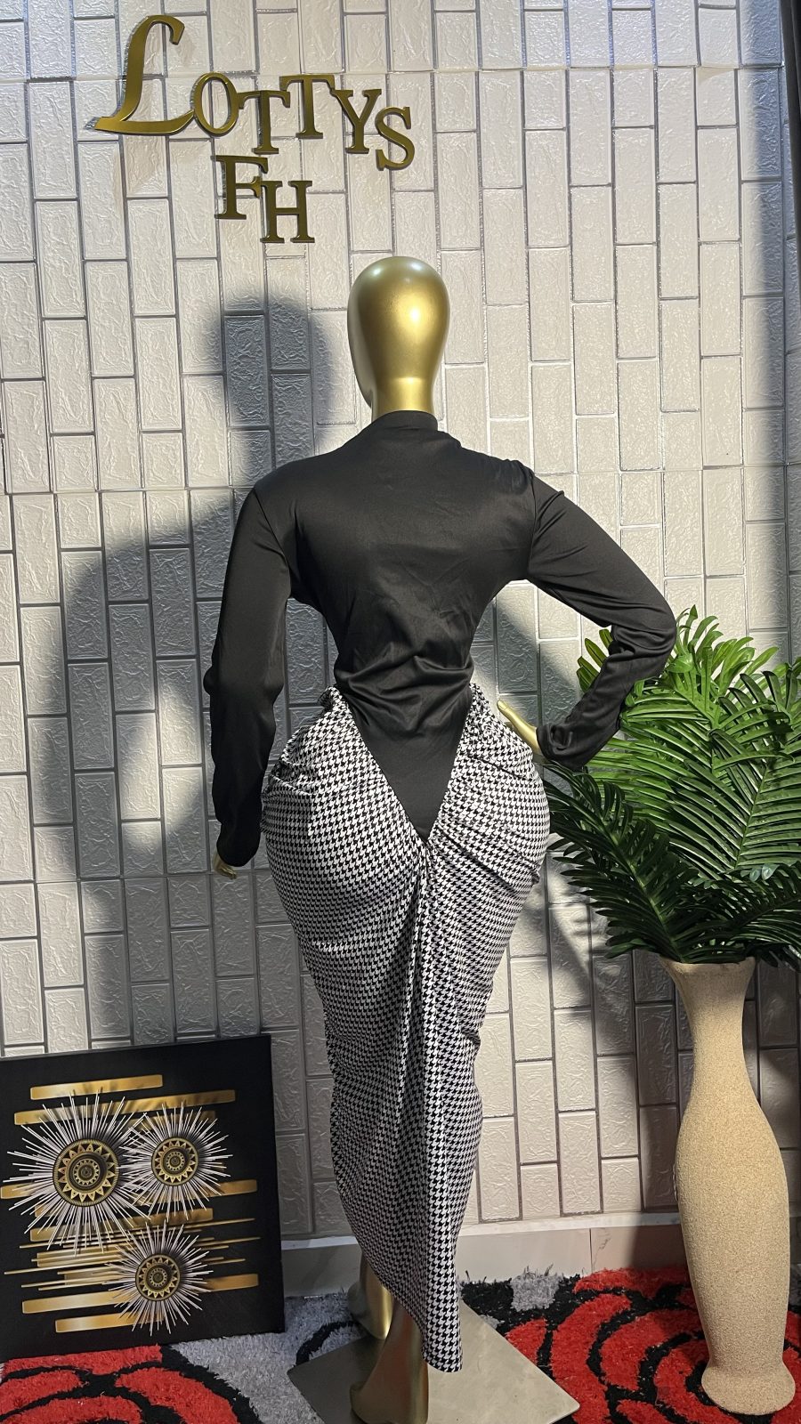 The HOUNDSTOOTH SNATCH Two-Tone  Dress
