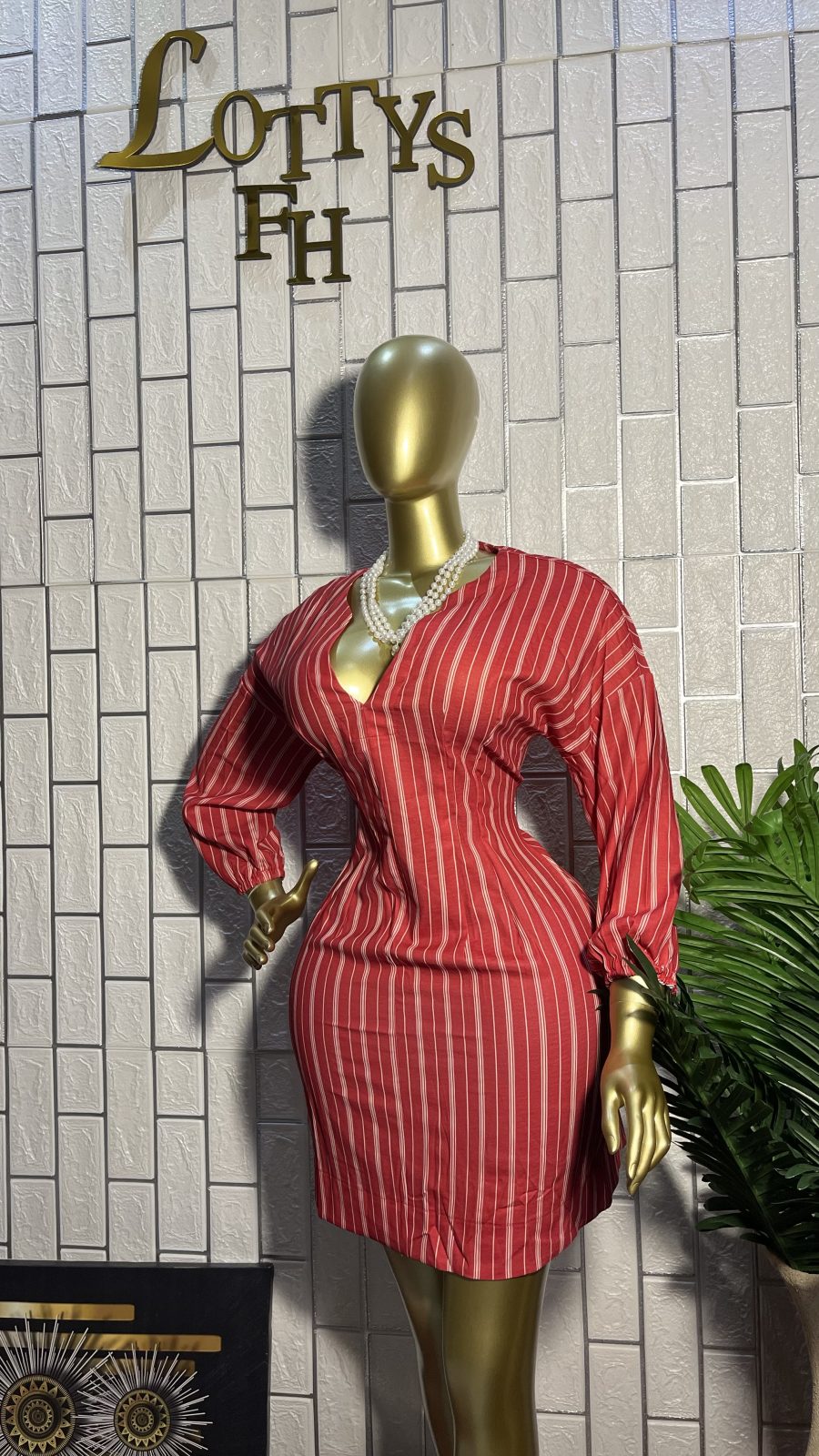 The RED PINSTRIPE Bossy Mini Dress