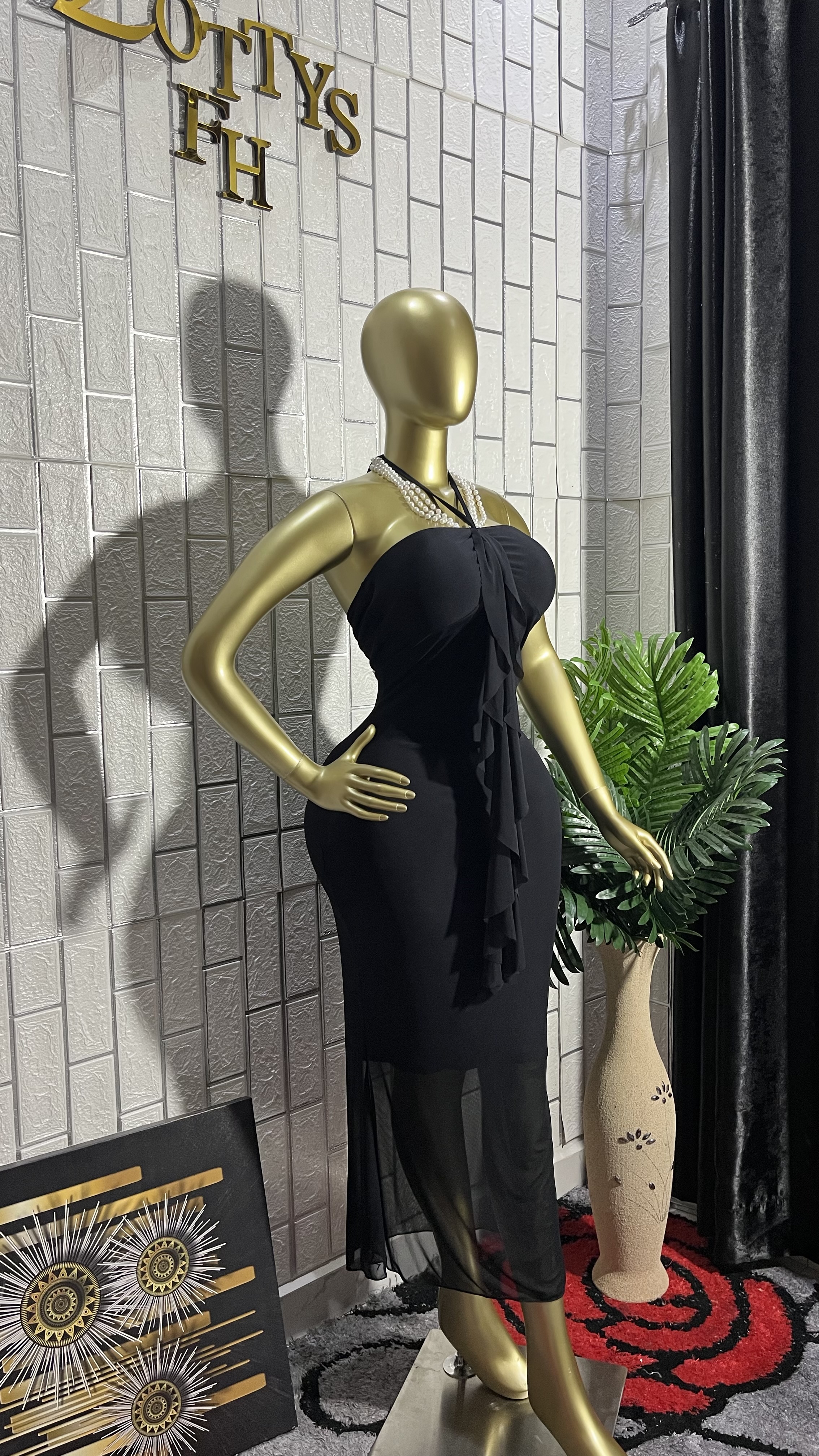 The black tie temptress maxi