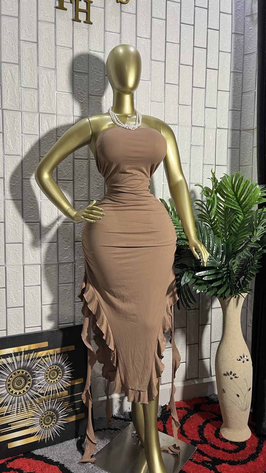 The COCOA FRILL Tube Slit Dress