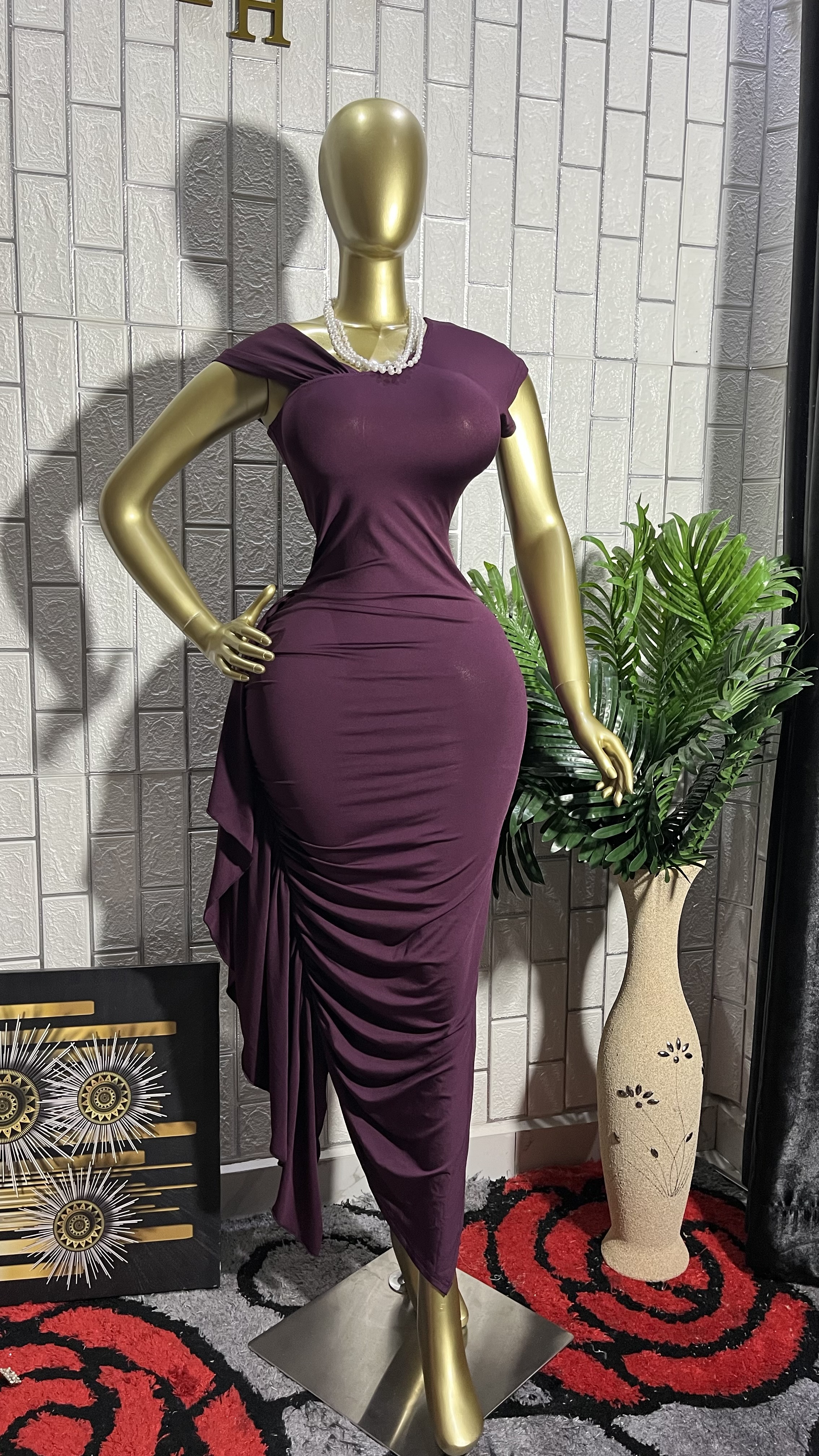 The PLUM GODDESS Draped Dress