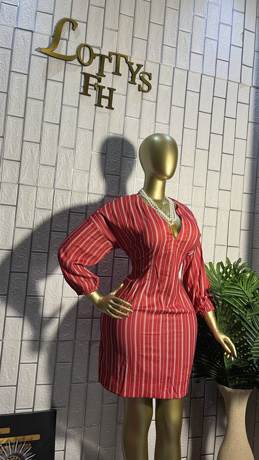 The RED PINSTRIPE Bossy Mini Dress