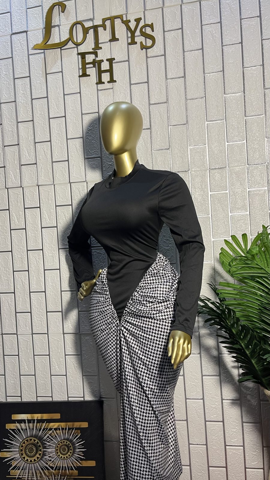 The HOUNDSTOOTH SNATCH Two-Tone  Dress