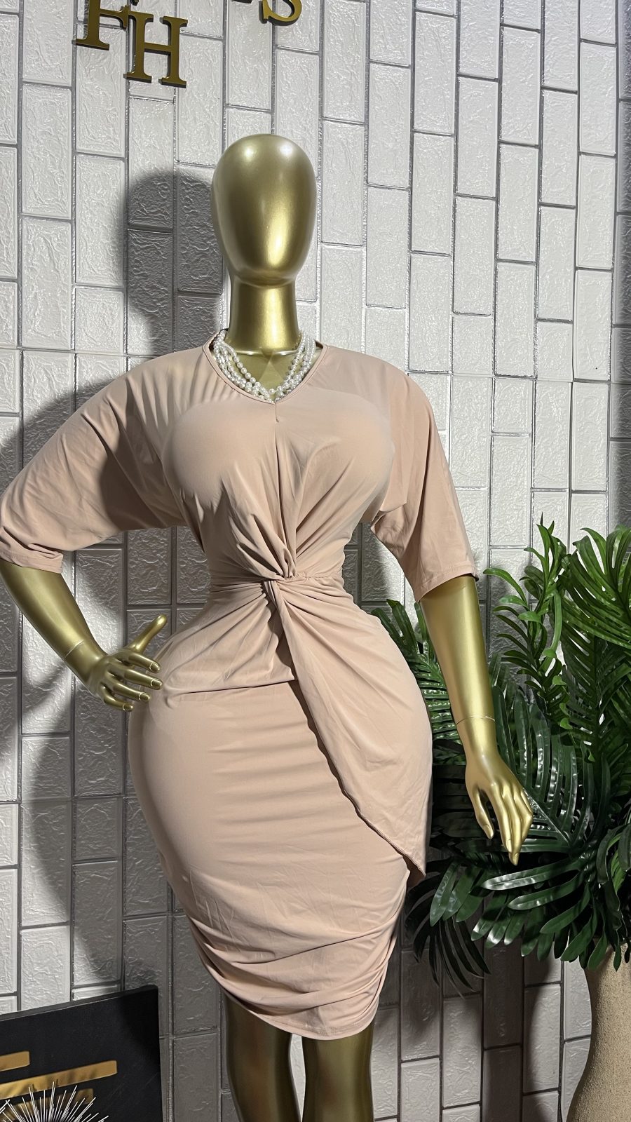 The NUDE LUXE Twist Front Dress