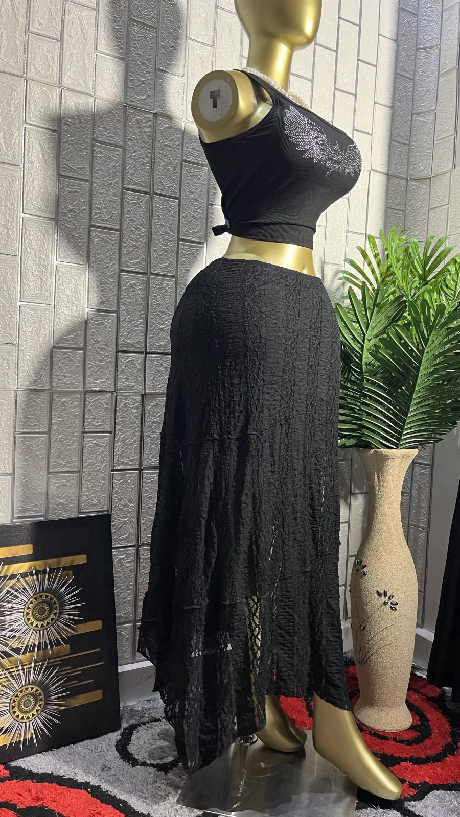 The NOIR LACE Ruffle Flare Skirt