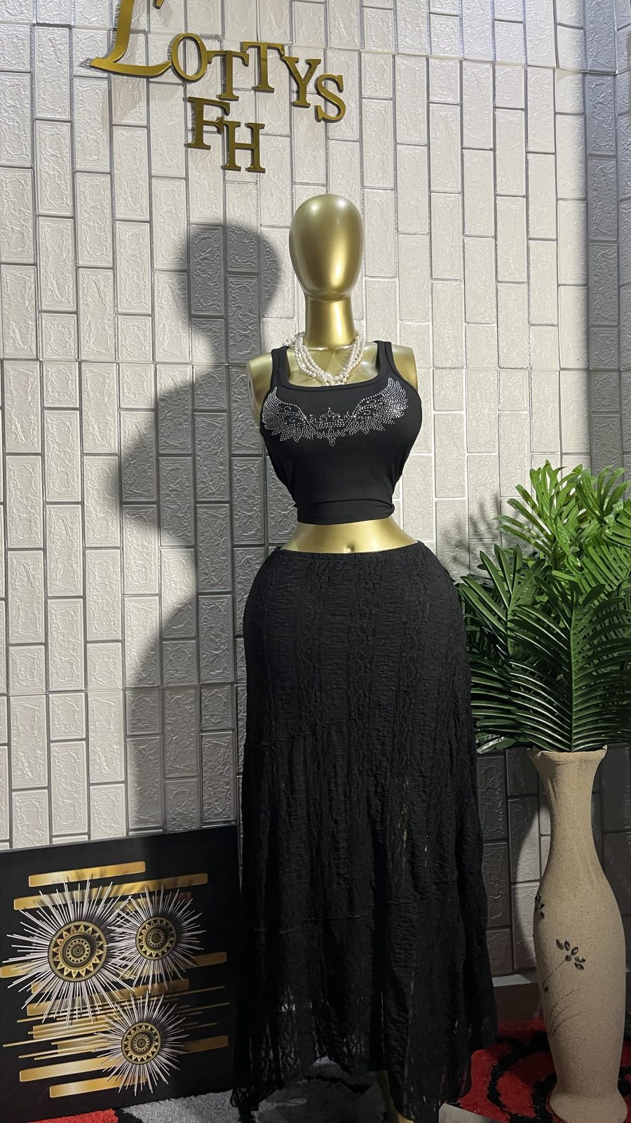The NOIR LACE Ruffle Flare Skirt