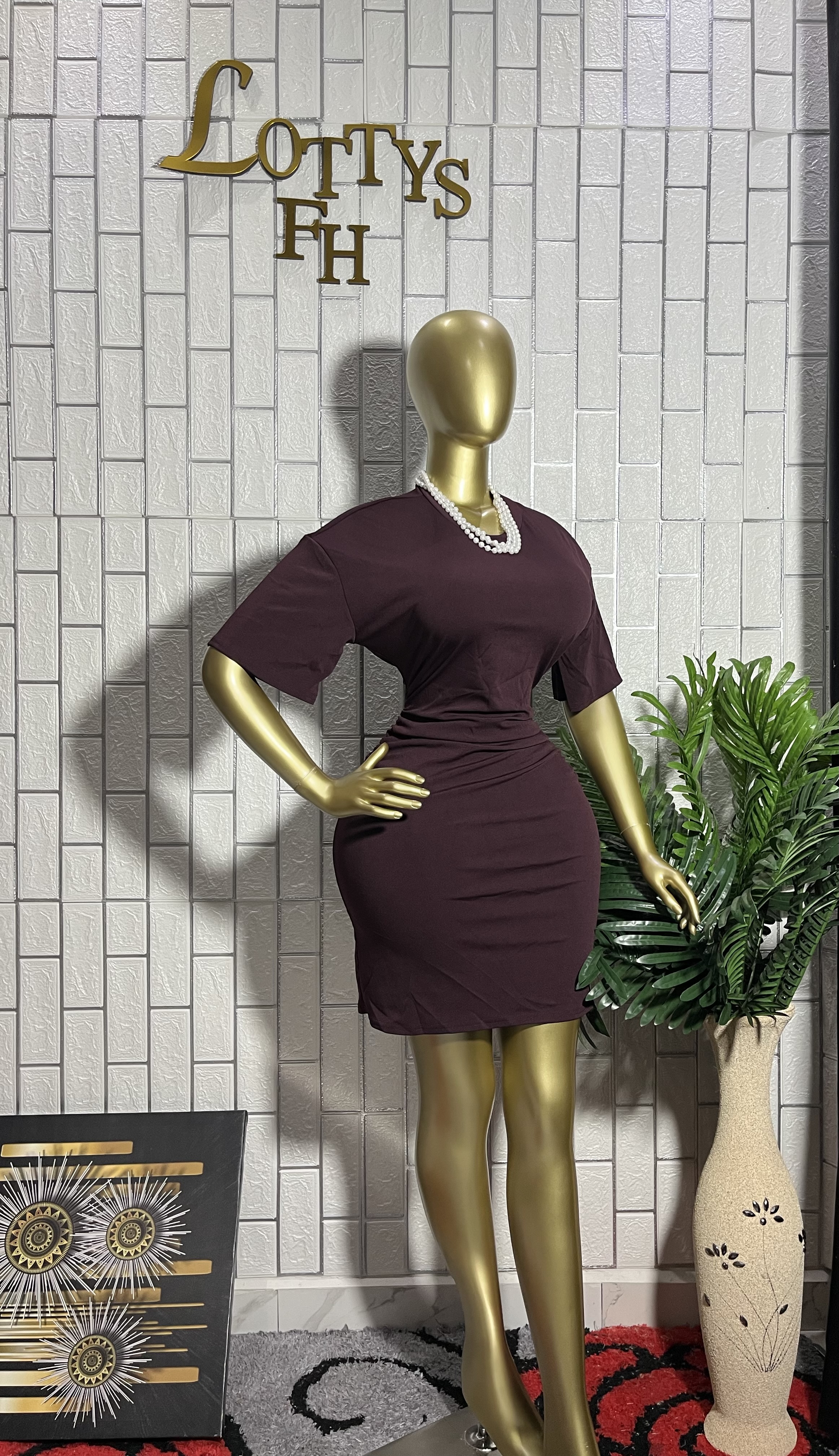 The BURGUNDY BOSS Ruched Mini