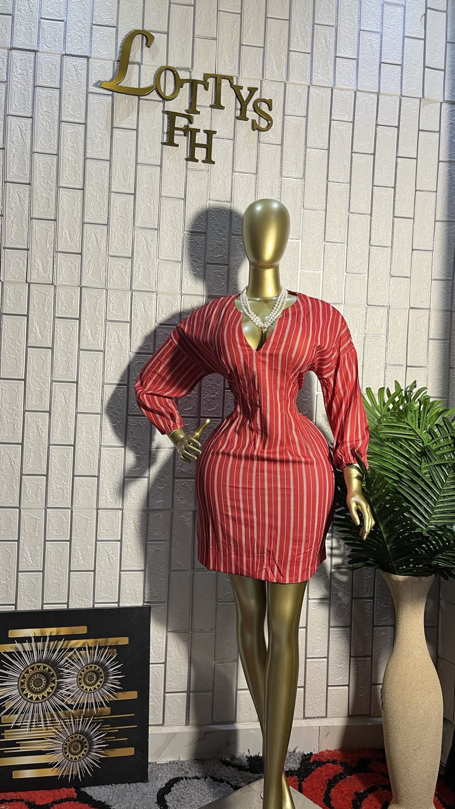The RED PINSTRIPE Bossy Mini Dress