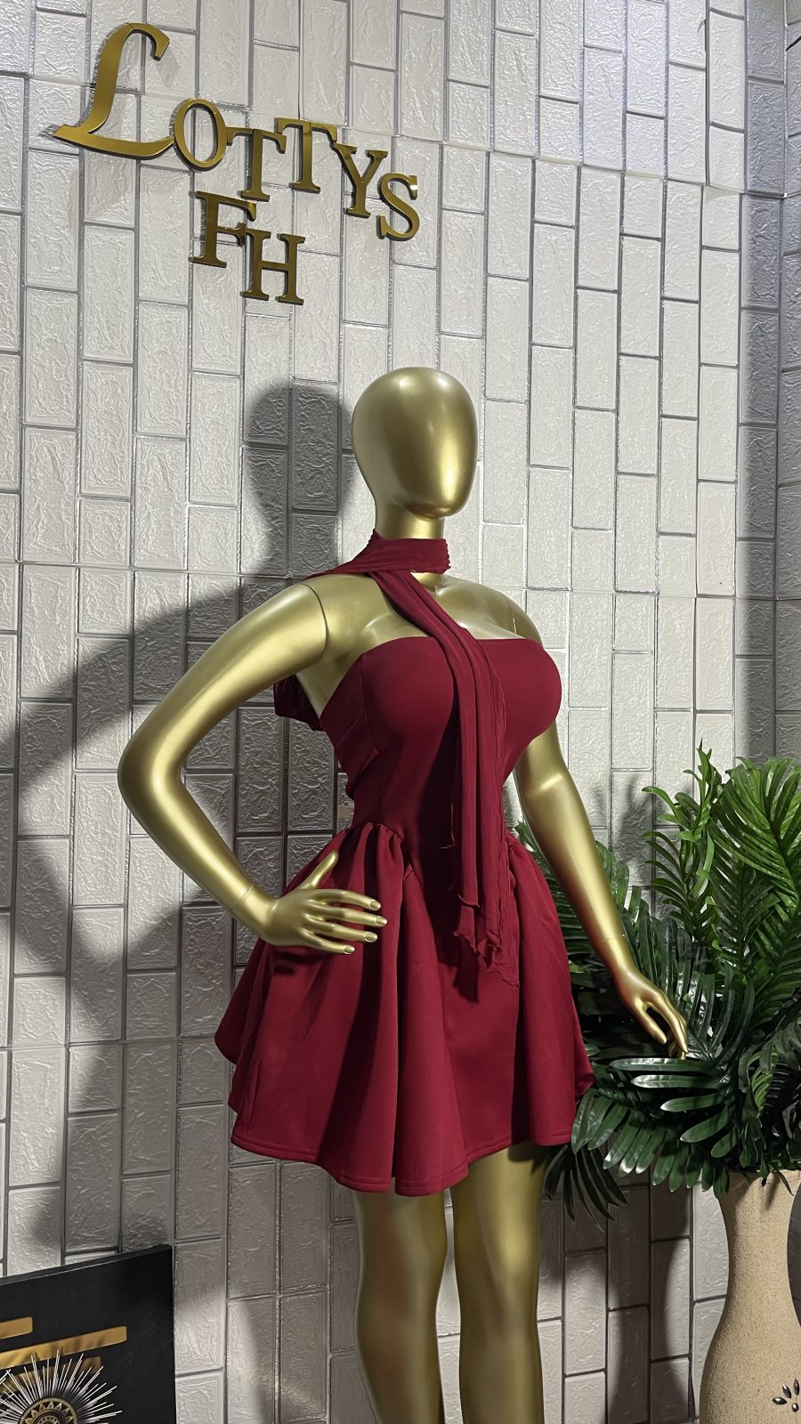 The CHERRY KISS Scarf Flare Dress