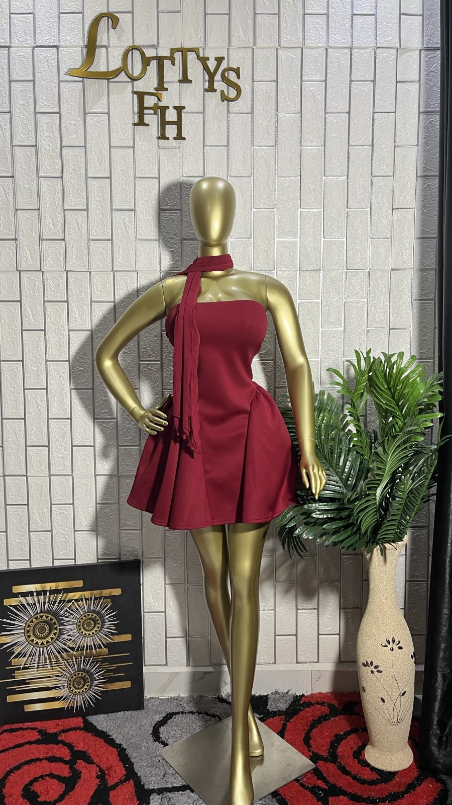 The CHERRY KISS Scarf Flare Dress