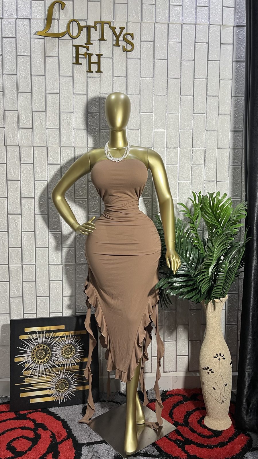 The COCOA FRILL Tube Slit Dress