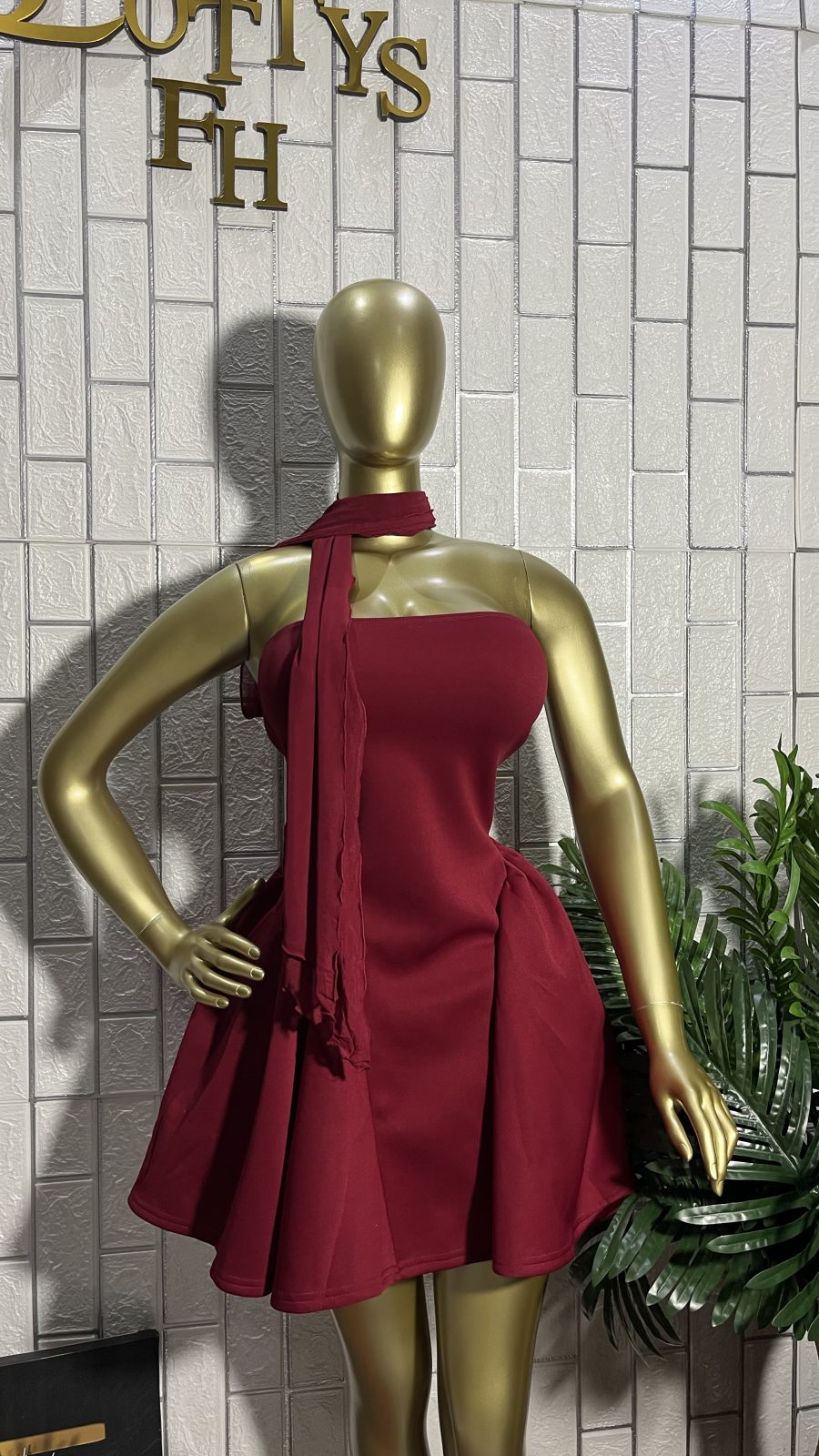 The CHERRY KISS Scarf Flare Dress
