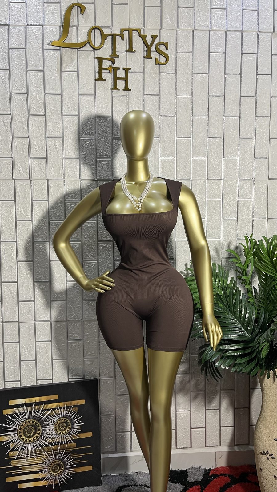 The MOCHA BADDIE Square Neck  Romper