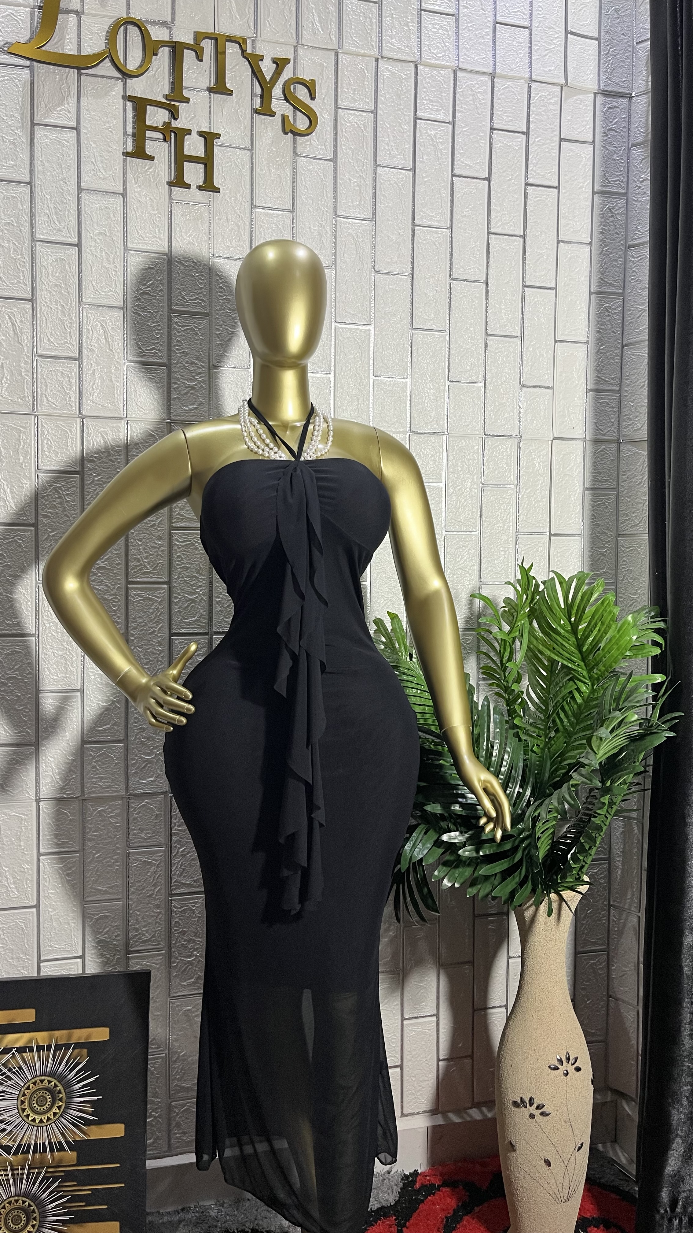 The black tie temptress maxi