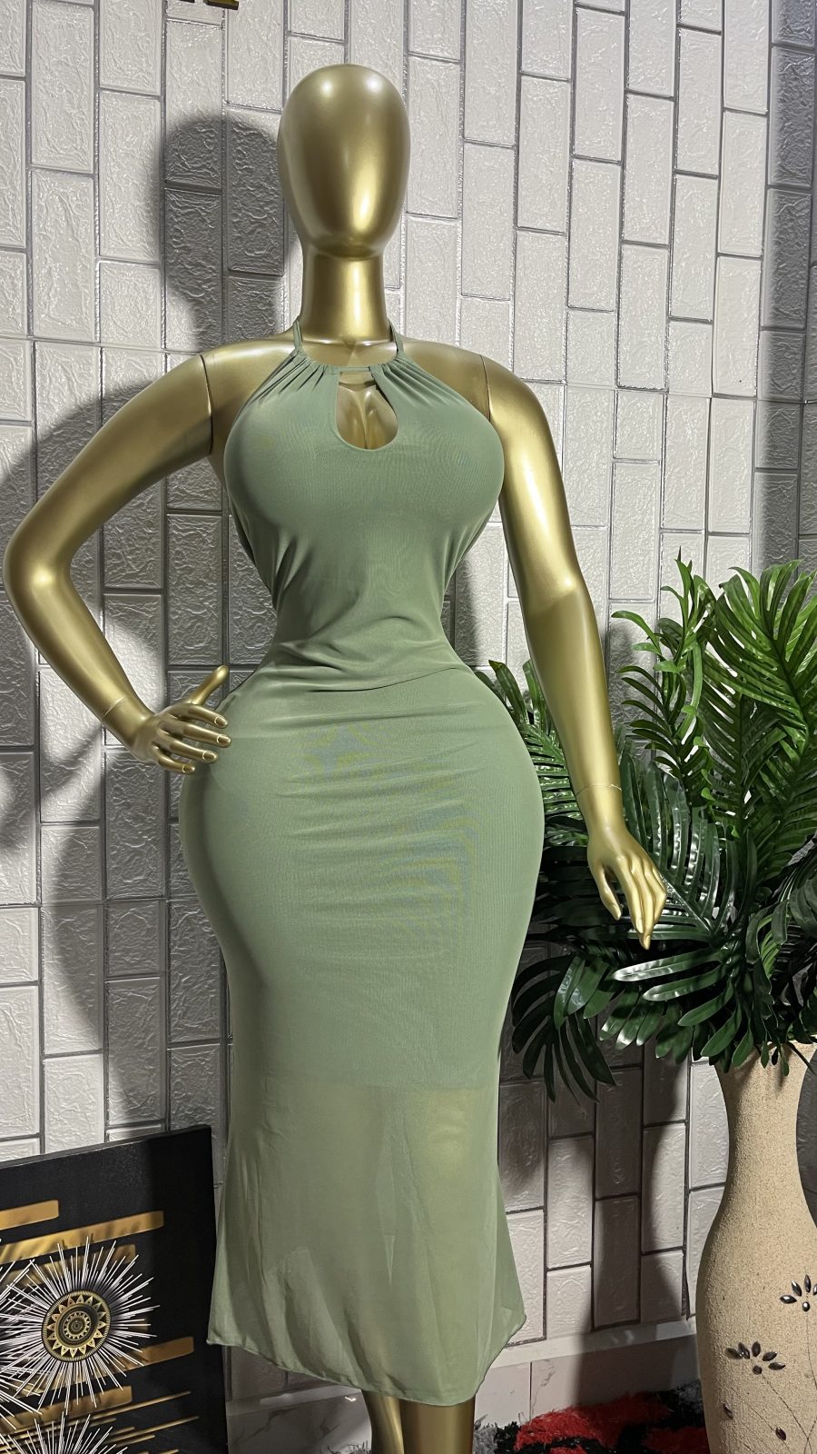 The SAGE GODDESS Keyhole Halter Midi