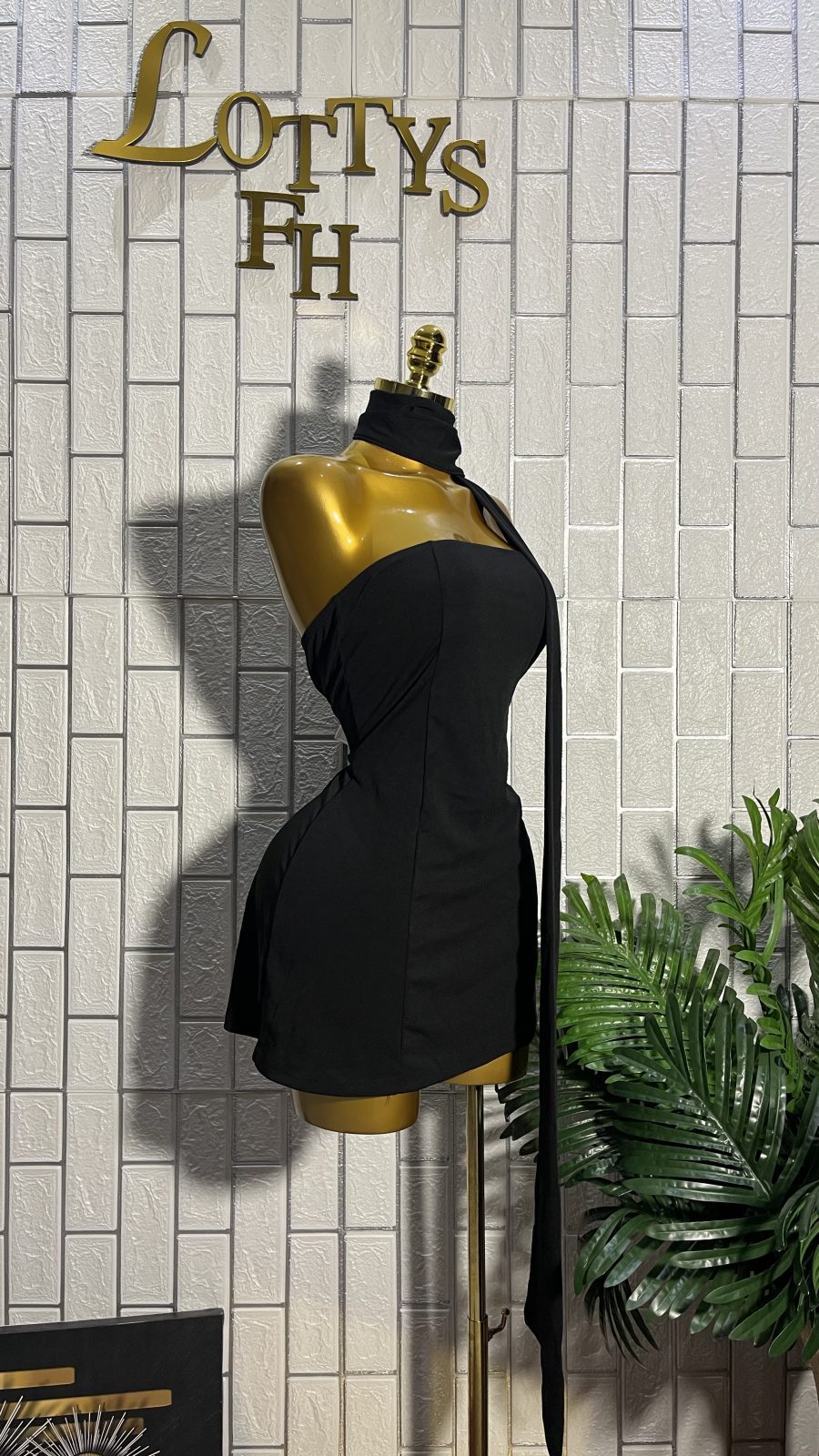 The MIDNIGHT MUSE Scarf Halter Mini Dress