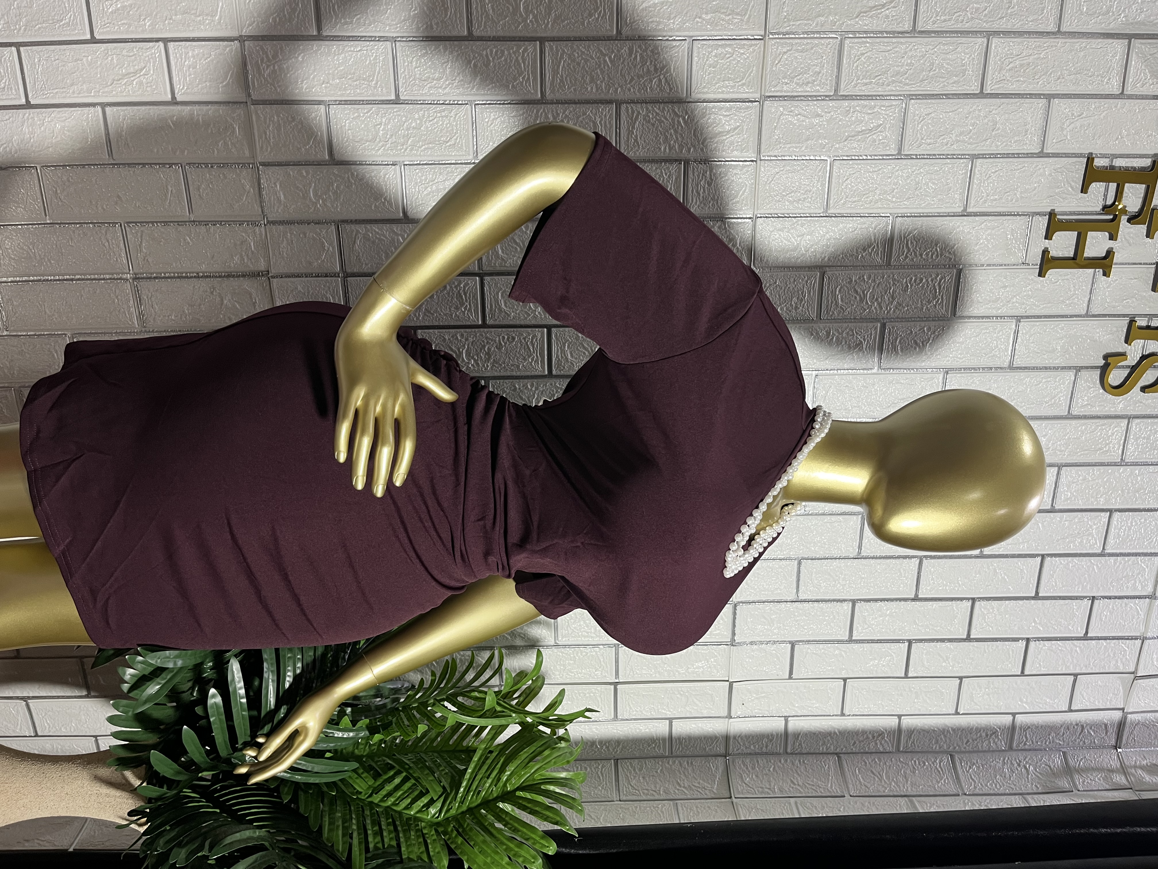 The BURGUNDY BOSS Ruched Mini