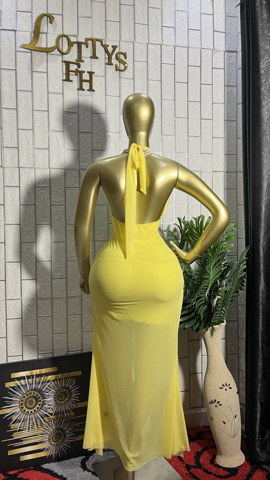 The SUNSHINE DIVA Halter Slit Dress