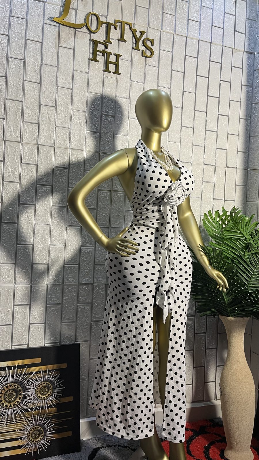 The POLKA ROSE Halter Tie Dress