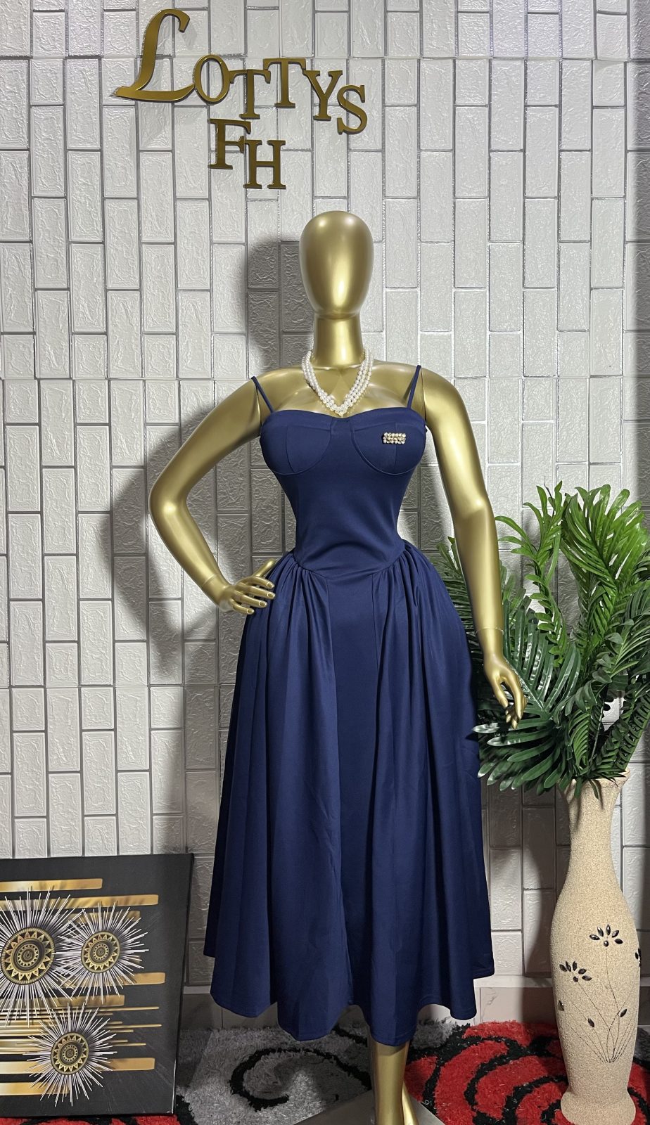 The NAVY ROYALTY Midi Dress