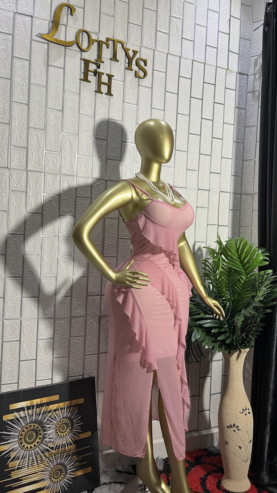The PRETTY PINK Ruffle Goddess Dress