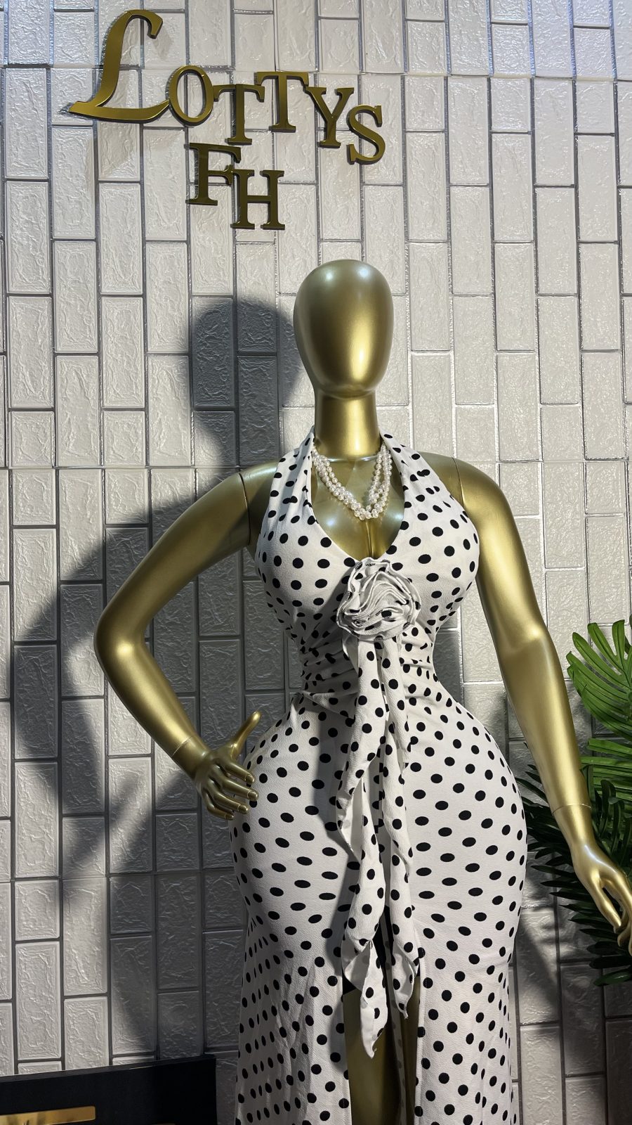 The POLKA ROSE Halter Tie Dress