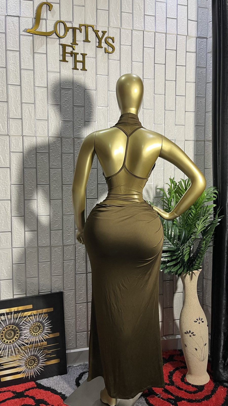 The olive goddess maxi dress