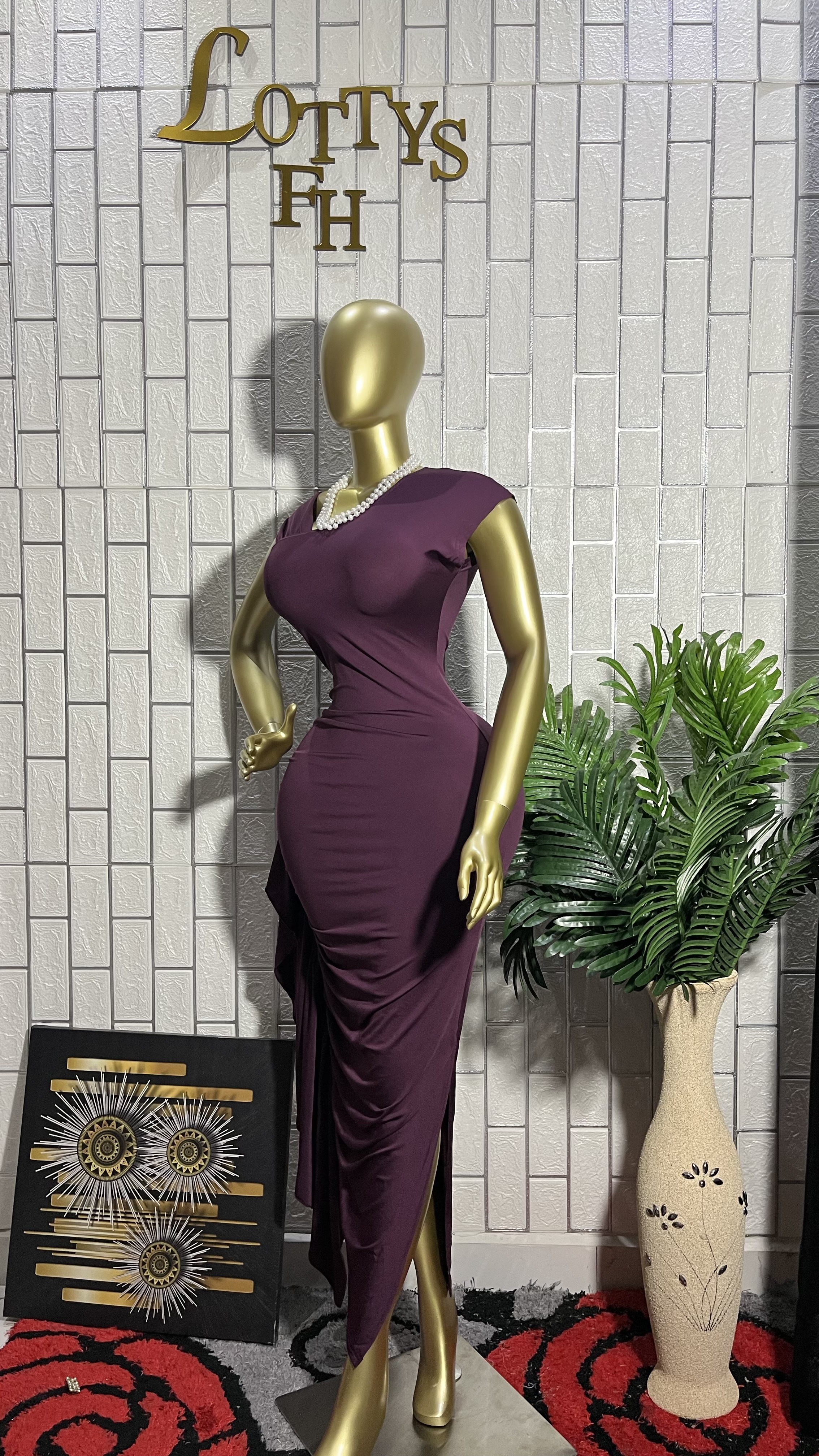 The PLUM GODDESS Draped Dress