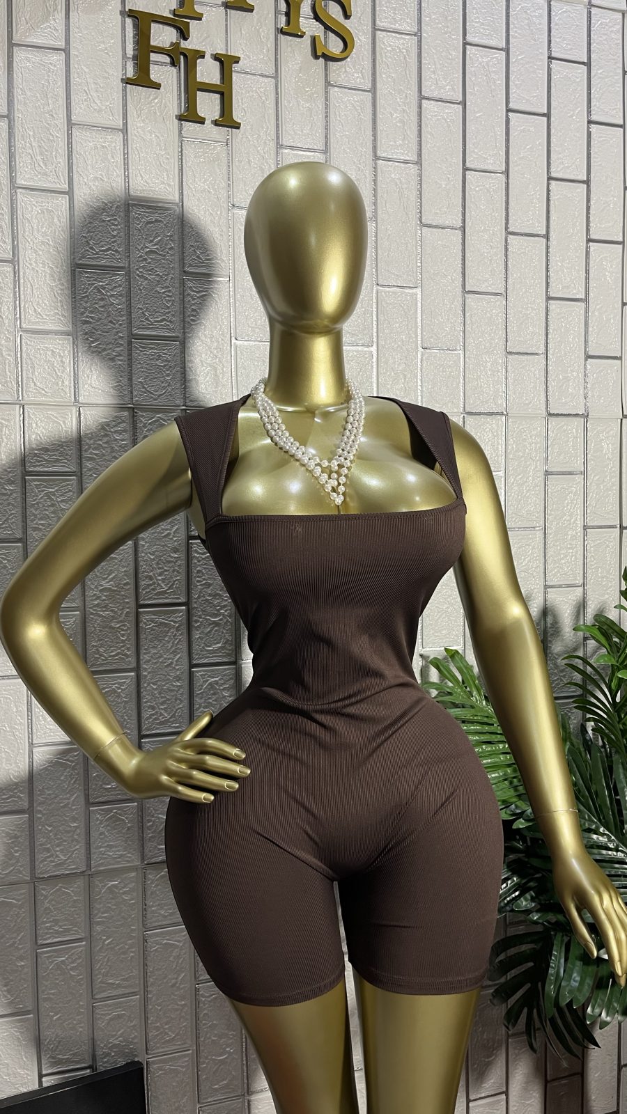 The MOCHA BADDIE Square Neck  Romper